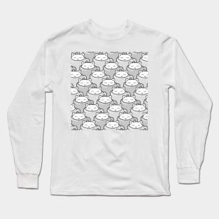 Cute cat pattern, black and white Long Sleeve T-Shirt